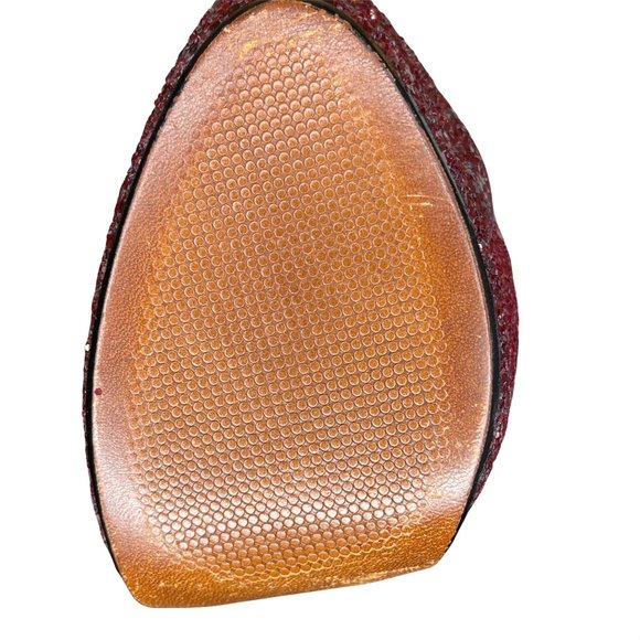 Schutz Stilletos Red Glitter Platform High Heels Lux Glam Party Shoes Size 5B - Picture 9 of 12